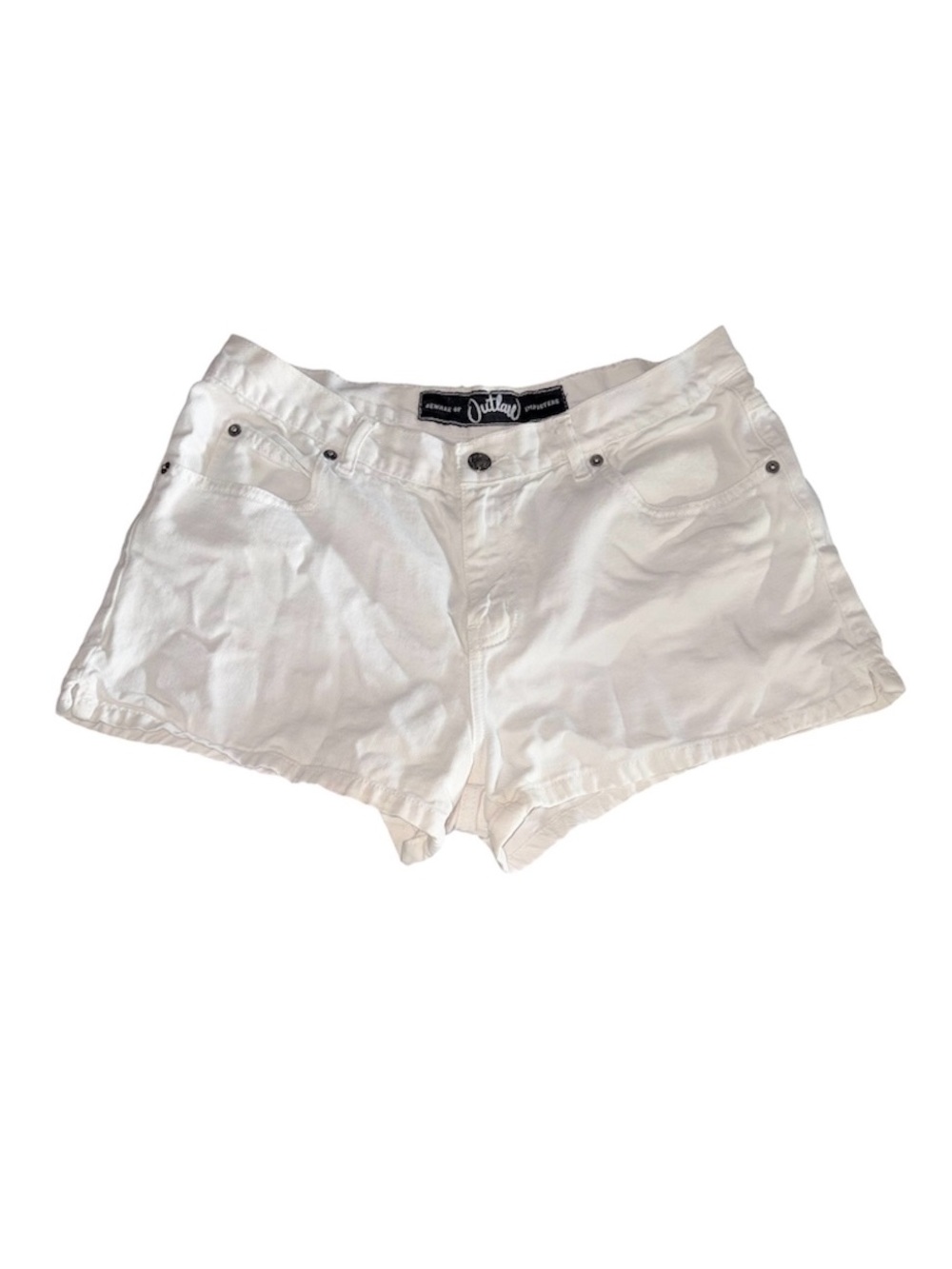 White Denim Short — Wanted Outlaw Jeans